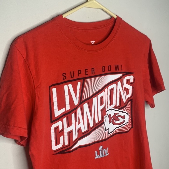 Kansas City Chiefs Super Bowl LIV Short Sleeved Tee Shirt Game Day KC Size M Red - Picture 5 of 10